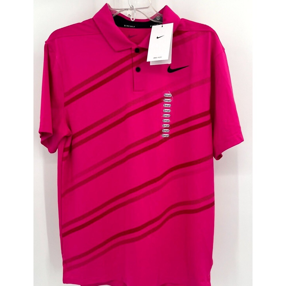 NIKE GOLF DRI-FIT MOISTURE‎ WICKING SHORT SLEEVE POLO Men's Small Vapor Pink